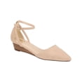 thumbnail image 1 of F S R Womens Beige Adjustable Strap Ankle Strap Arkie Pointed Toe Wedge Buckle Flats 6.5, 1 of 5