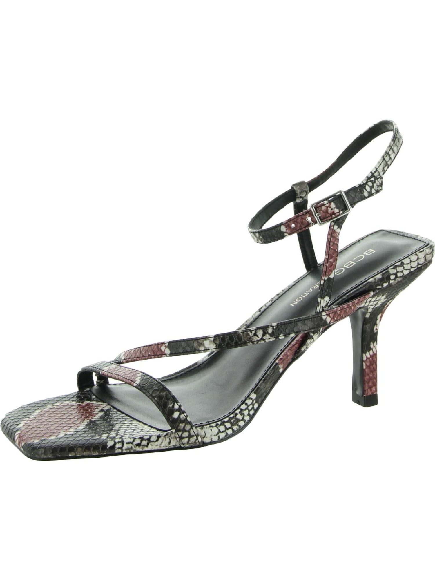 Asymmetrical store strappy heels
