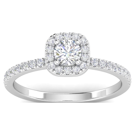 F/SI 1/2ctw Diamond Halo Engagement Ring in 10k White Gold