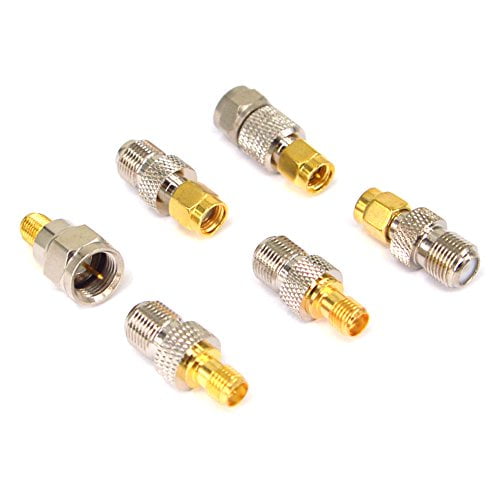 F to SMA/RP-SMA Kit 6 Pack F Type to SMA and RP SMA Set SMA to RG6 Adapter Female to Female Coaxial Connector Female to Male Coax Adapter for WiFi Radio TV Antenna FPV Drone Extension Cable