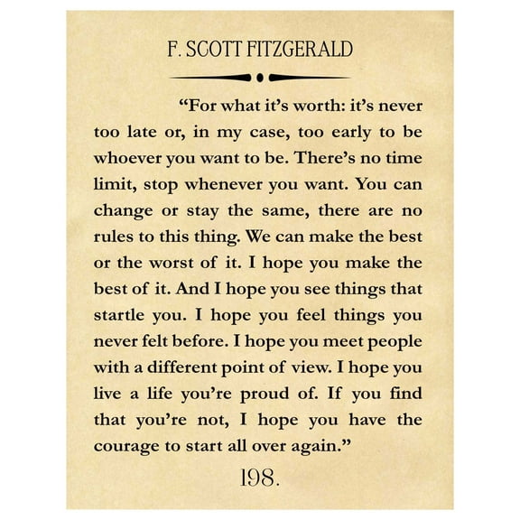 F Scott Fitzgerald Quote Great Gatsby Poster Great Gatsby Wall Art Literary Quote Literary Quote Inspiring Gift Inspiring