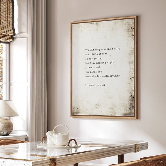 F Scott Fitzgerald Quote Minimalist Unframed Paper Print