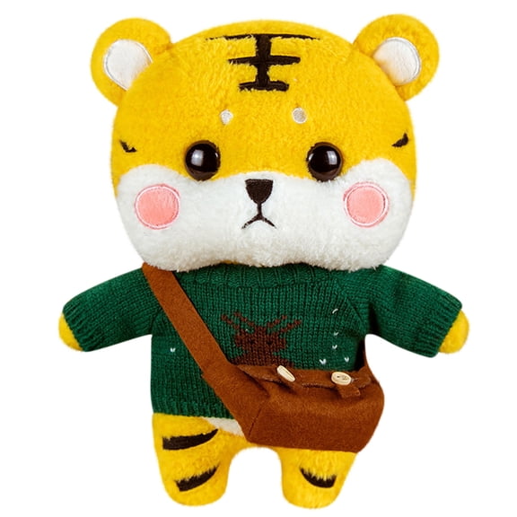 F Stuffed Tiger Plush 30Cm Soft Doll For Kids Cute Sleeping Animal Toy With Green Sweater