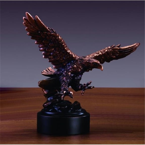 F Swooping Eagle Bronze Plated Resin Sculpture