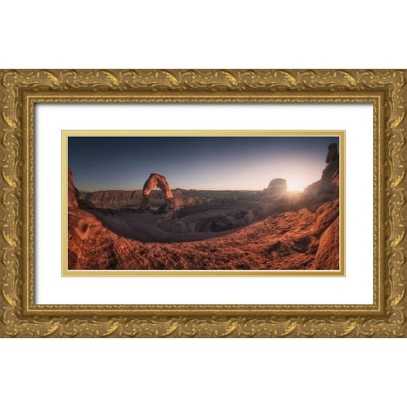 F. Turienzo, Carlos 24x14 Gold Ornate Wood Framed with Double Matting Museum Art Print Titled - Delicate Light