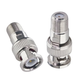F-Type to BNC Coax Adapter BNC Male to F Female Coaxial Cable Connector BNC Plug to F Jack Adapter RG6 Coax Connector for CCTV Camera Satellite Scanner RG6/RG59/RG58/SDI/HD SDI (2 Pack)