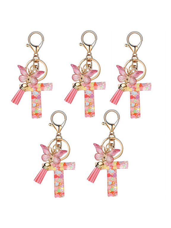 F Type Fashion Pink Letter Key Crystal Epoxy Ladies Pendant