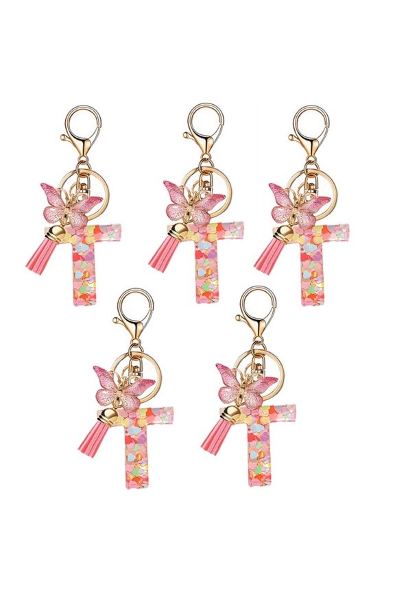 F Type Fashion Pink Letter Key Crystal Epoxy Ladies Pendant