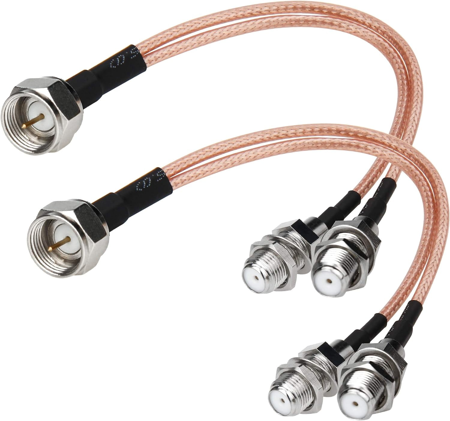 ShuiMiao  F-Type RG6 Splitter Coax Cable, 75Ohm TV Antenna 3 Way Splitter Combiner RFAdapter F Male to F Dual Female RG316 Coaxial Cable 6inch 2 Pack