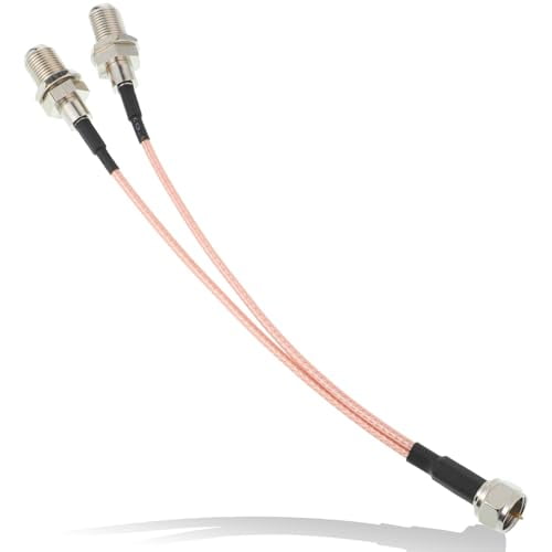 F-Type Rg6 Splitter 3 Way Splitter Combiner Adapter,Coaxial Cable Splitter,6.7 Inch F Male to F Dual Female Rg316 Coaxial Cable for TV Satellite Adaptation