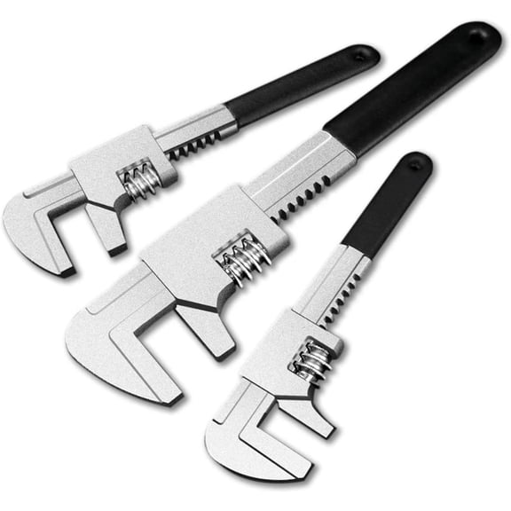 F‑Type Right Angle Adjustable Wrench, Multifunctional Large Opening Plumbing Pipe Spanner Hand Tool(15 Inch)