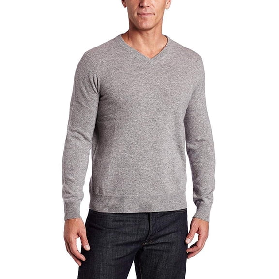 F/X Fusion 9037 Men's Pullover Solid V-Neck Sweater - Silver Heather - S