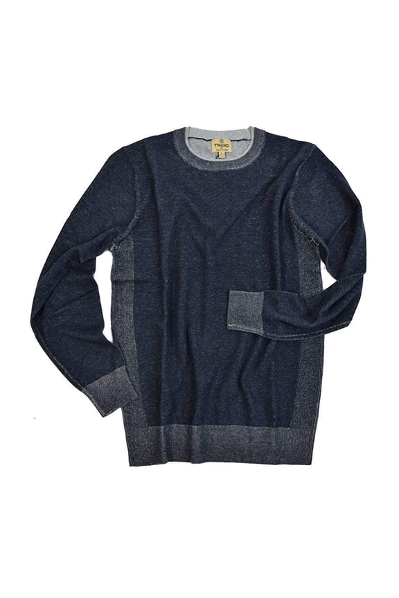 Men's 101TR. Luxury Fitted Ribbed Crew Neck Sweater - Charcoal Heather - M