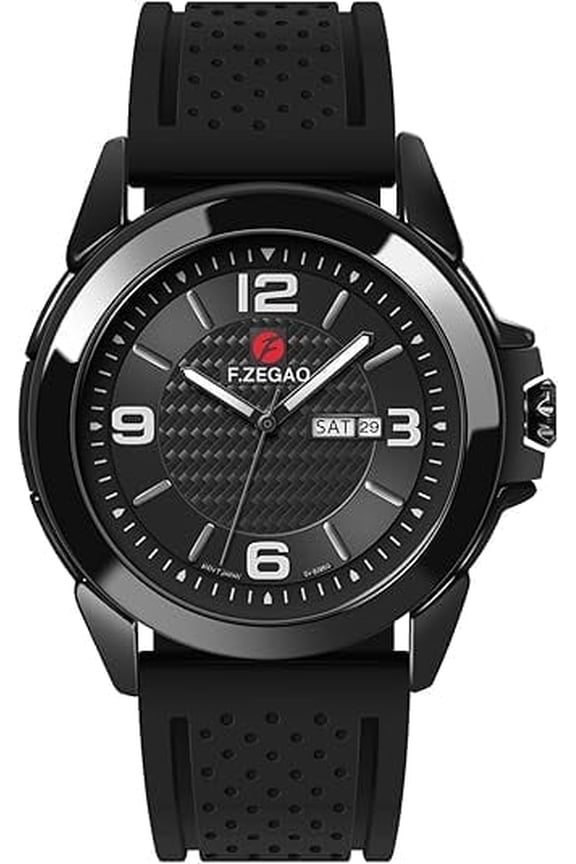Waterproof Watch for Swimming, Military Watches for Men, Outdoor Analog Watch Men with Calendar Black