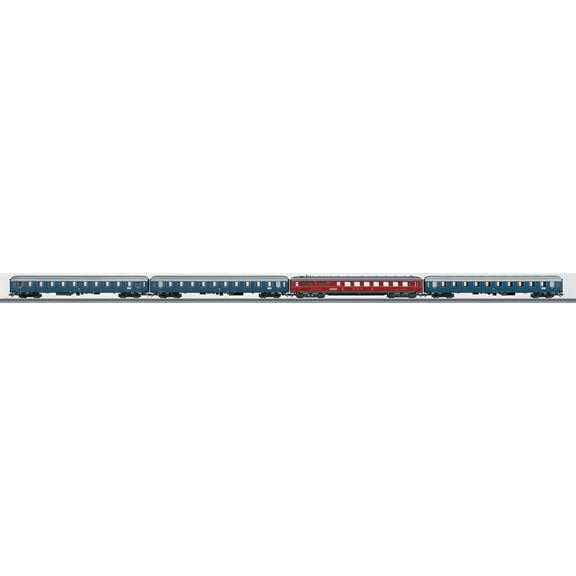 F-Zug 4/Merkur 4-Car Express Set - 3-Rail - Ready to Run -- German Federal Railroad DB (Era III, 3 blue & 1 red)