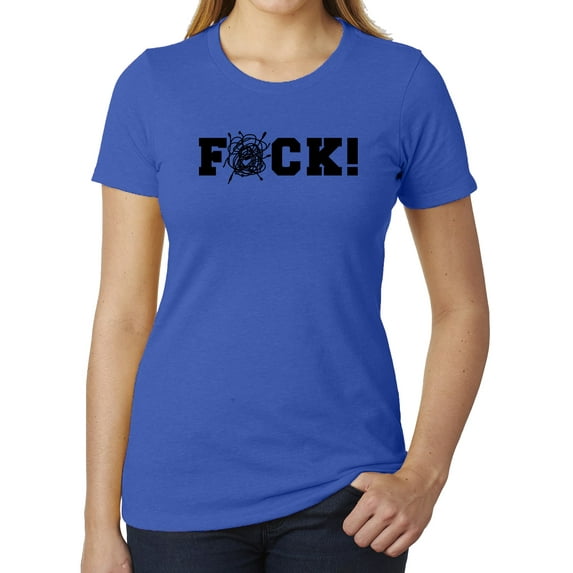 F*ck! Tangled Wire T-shirt, Funny Ladies T-shirts, Women's Graphic Tees - Royal MH200WFUN S15 XS