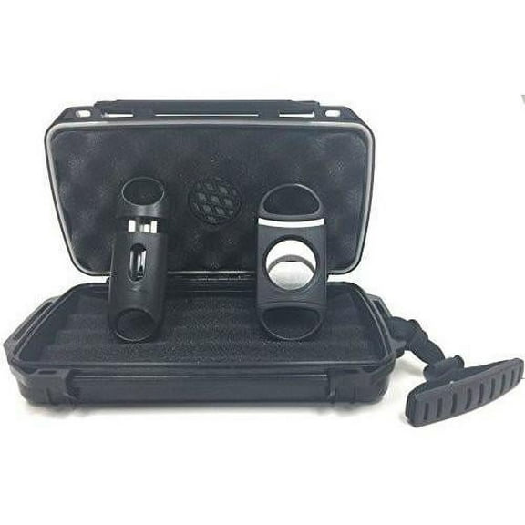 F.e.s.s Fess F5 Gift Set Travel Cigar Humidor Waterproof Holder Case With 80 Guage and V-Cut Cigar Cutter Set