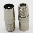 thumbnail image 1 of F female jack to IEC PAL DVB-T TV male plug RF adapter connector Quick USA Shipping, 1 of 2