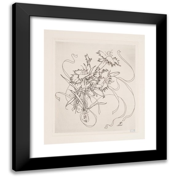Félix Bracquemond 12x14 Black Modern Framed Museum Art Print Titled - Plate (Eyelet). (1866 - 1878)
