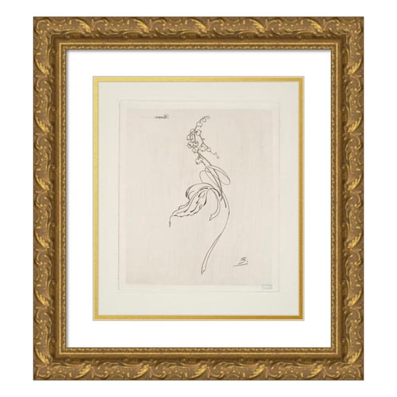 Félix Bracquemond 15x17 Gold Ornate Wood Frame and Double Matted Museum Art Print Titled - Ravier (Matchy Decor). (1866 - 1878)
