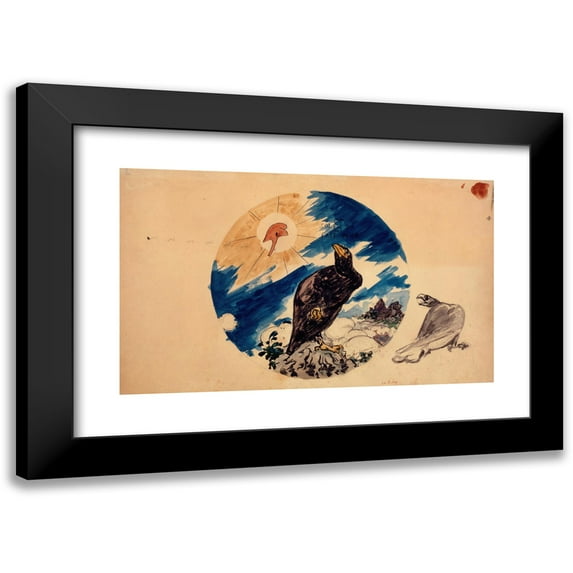 Félix Bracquemond 24x16 Black Modern Framed Museum Art Print Titled - The Republican Plate (1868)