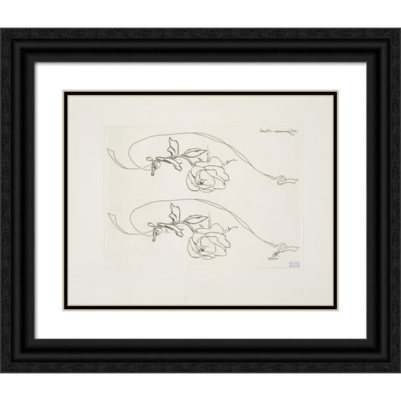 Félix Bracquemond 24x20 Black Ornate Framed Double Matted Museum Art Print Titled: Oval Vegetable. (1866 - 1878)