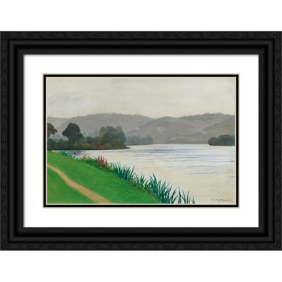 Félix Vallotton 18x13 Black Ornate Wood Framed Double Matted Museum Art Print Titled - His at Tournedos (1922)