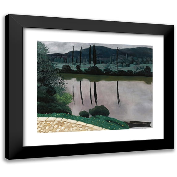 Félix Vallotton 24x20 Black Modern Framed Museum Art Print Titled - The Dordogne in Vitrac (1925)