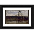 thumbnail image 1 of Félix Ziem 14x10 Black Ornate Wood Framed Double Matted Museum Art Print Titled: River Edge (1850-1860), 1 of 5