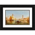 thumbnail image 1 of Félix Ziem 14x10 Black Ornate Wood Framed Double Matted Museum Art Print Titled: Venice, Gondola and Sailboats in Front of the Palais Des Doges and San Giorgio Maggiore, 1 of 5
