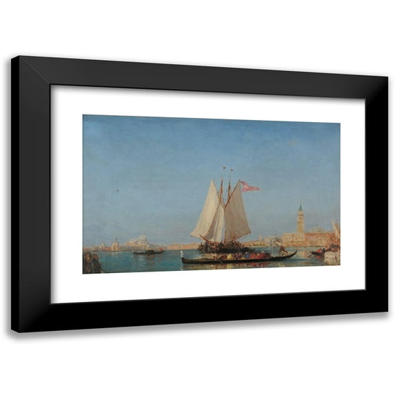 Félix Ziem 14x11 Black Modern Framed Museum Art Print Titled - Venice; the Entrance to the Grand Canal