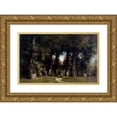 thumbnail image 1 of Félix Ziem 14x11 Gold Ornate Wood Frame and Double Matted Museum Art Print Titled - Forest Edge (1850-1860), 1 of 4