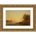 thumbnail image 1 of Félix Ziem 14x11 Gold Ornate Wood Frame and Double Matted Museum Art Print Titled - View of Constantinople (1870-1890), 1 of 4