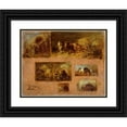 thumbnail image 1 of Félix Ziem 14x12 Black Ornate Wood Framed Double Matted Museum Art Print Titled: Panel of Six Cart Studies (1843-1844), 1 of 5