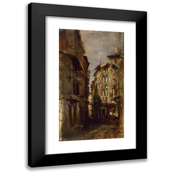 Félix Ziem 15x24 Black Modern Framed Museum Art Print Titled - Old Houses (1850-1900)