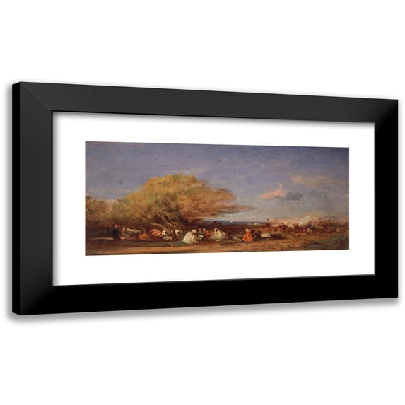 Félix Ziem 18x10 Black Modern Framed Museum Art Print Titled - Near Algiers (1859)