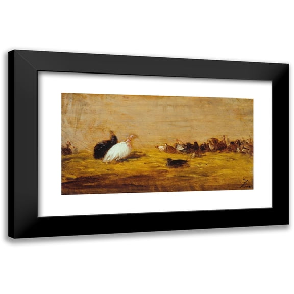 Félix Ziem 18x11 Black Modern Framed Museum Art Print Titled - Les Dindons (1850 - 1855)