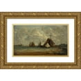 thumbnail image 1 of Félix Ziem 24x16 Gold Ornate Framed and Double Matted Museum Art Print Titled - Fishing Sloops (1852), 1 of 4