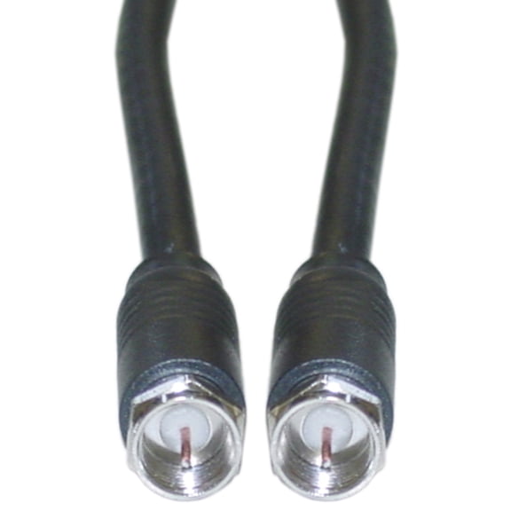 F-pin RG6 Coaxial Cable, Black, F-pin Male, UL rated, 25 foot