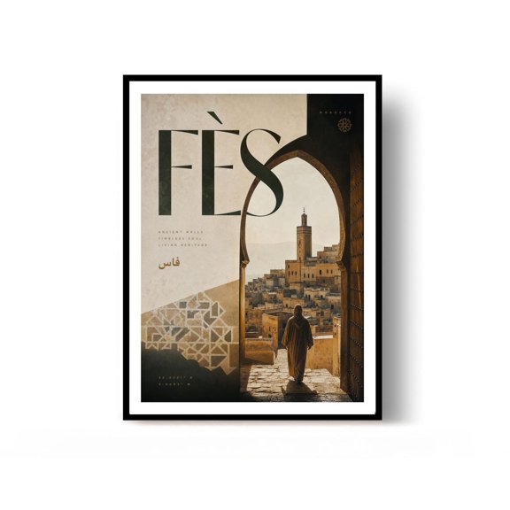 Fès Travel Poster Print Morocco Poster Wall Decor