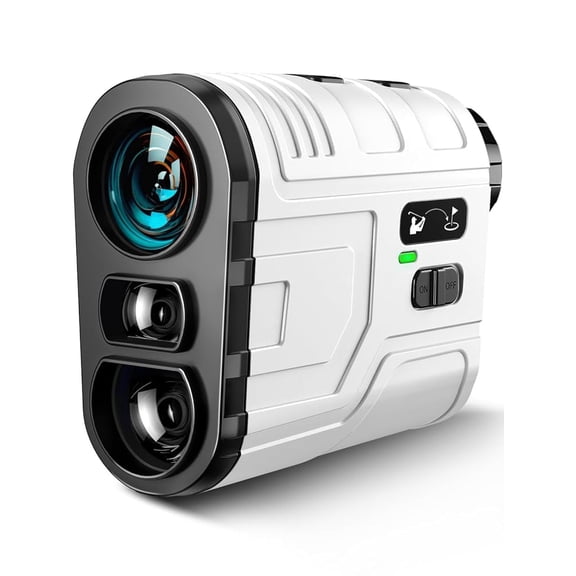 KOKVP Golf Rangefinder with Slope Magnetic, 1200 Yards Laser Range Finder with 7X Magnification, ±0.5yd High Precision Flag Lock Vibration(White)