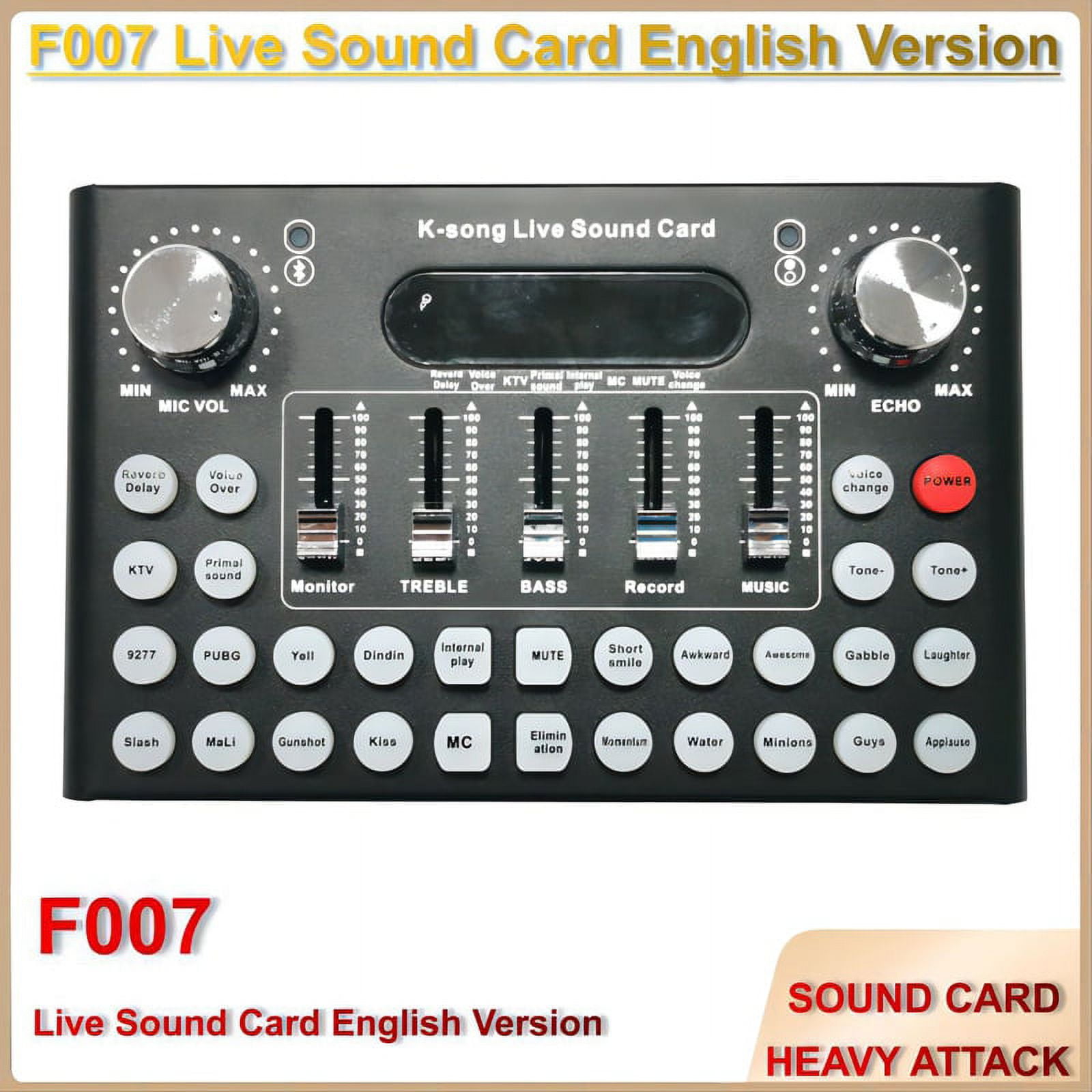 F007 Sound Card Microphone Sound Card Mixing Console Live Broadcast