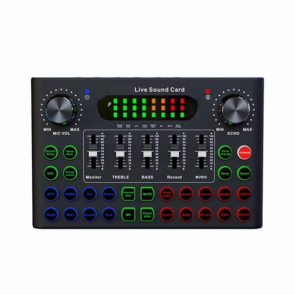 F007C Professional Convenient Compact Desktop Singing Sound Card Mixer