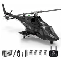 F02S 8CH GPS RC Helicopter for Adults, 1/34 Scale Air-Wolf Replica Dual Brushless Remote Control Helicopter with Telemetry Transmitter, Metal Servo, Auto-Return & Optical Flow Radar for Hobbyist