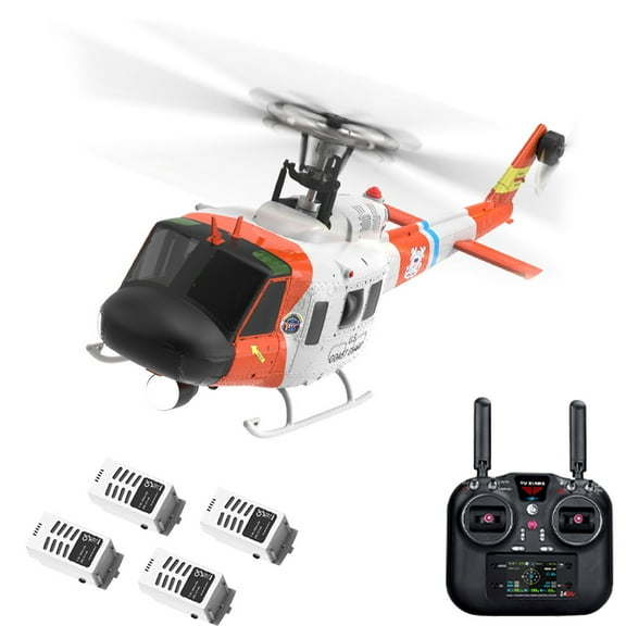 F07S 6CH GPS RC Helicopter with Brushless Motor, 6G Flight Stability & Smart Return Functions, Advanced Scale Model for Outdoor Flight Enthusiasts - 4 Batteries