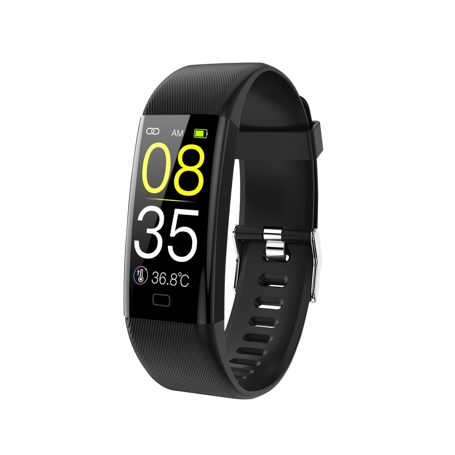 Laatikui F07T smart watch, 1.1-inch fitness high temperature warning bracelet