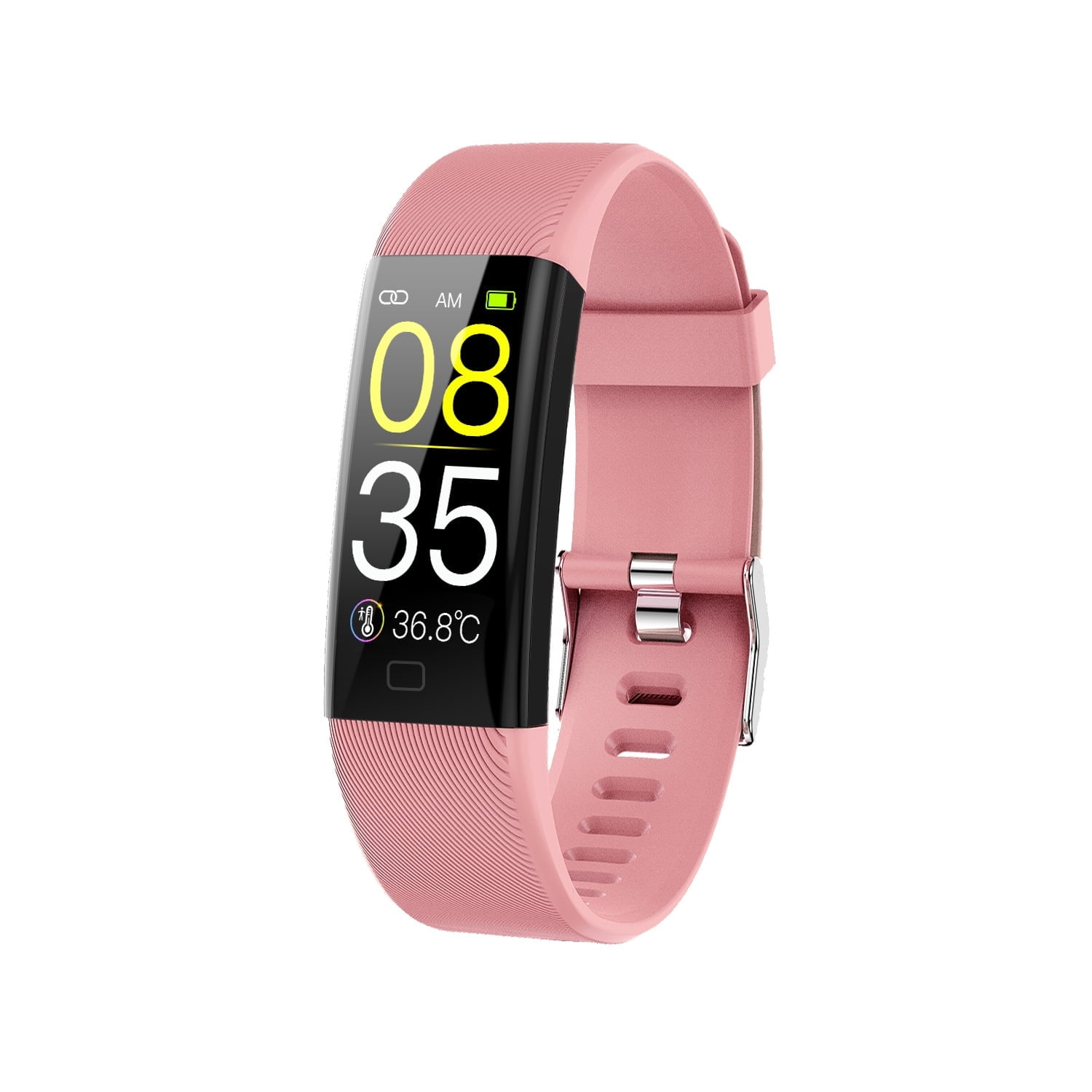 Laatikui F07T smart watch, 1.1-inch fitness high temperature warning bracelet