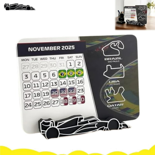 F1 2025 Calendar, 7.0" x 5.5", Formula 1 Racing Calendar 2025, with F1