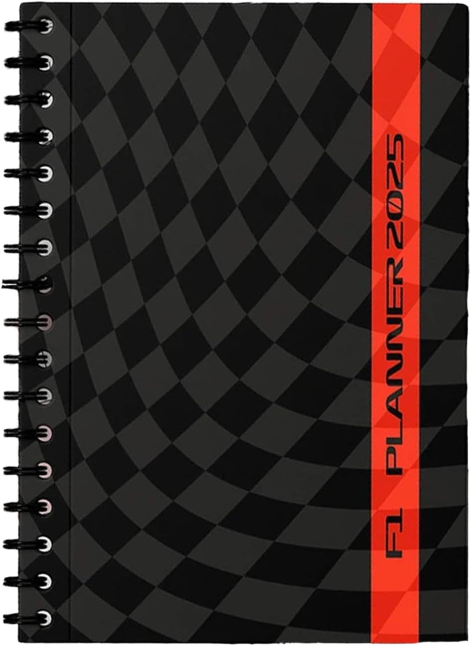 F1 2025 Planner and Calendar, Planner with F1 track Design,Spiral Bound