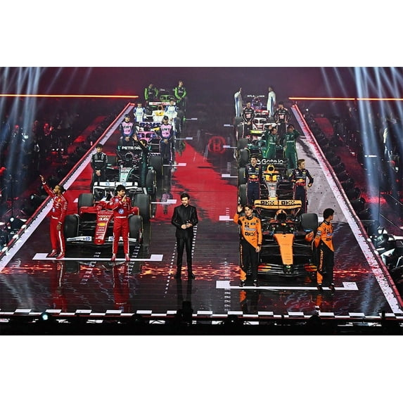 F1 2025 Presentation – Formula Car and Pilot Introduction Race - 20x30 Inch Laminated Poster - Stunning Detail and Bold Colors
